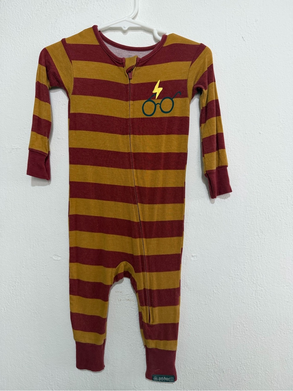 Baby Harry Potter- Gryffindor Stripes-  One-Piece Pajamas with zipper